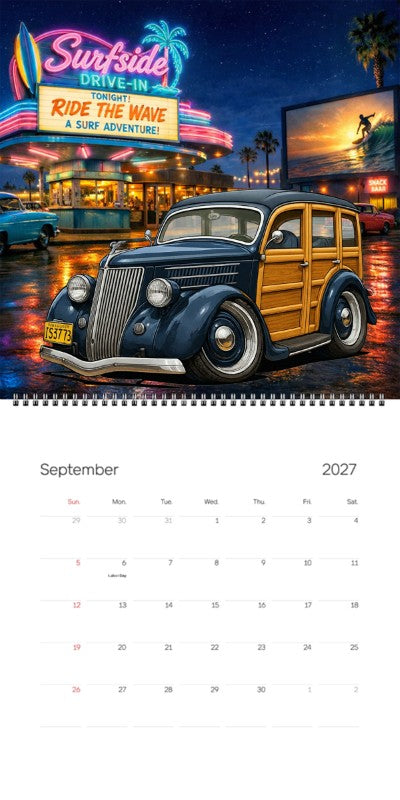 2027 Woodie Neon Calendar 1S3773-CA