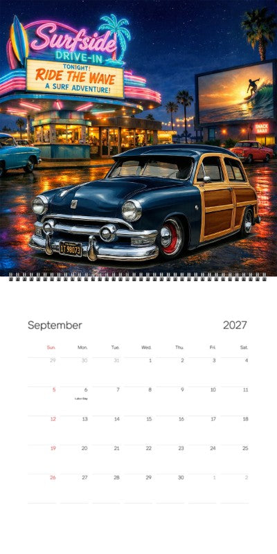 2027 Woodie Neon Calendar 1T98073-CA