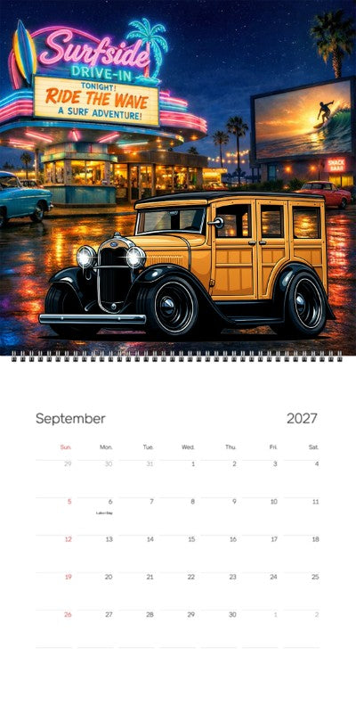 2027 Woodie Neon Calendar 200002-XX