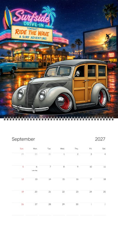 2027 Woodie Neon Calendar 200003-XX
