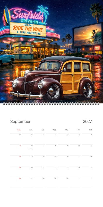 2027 Woodie Neon Calendar 200005-XX