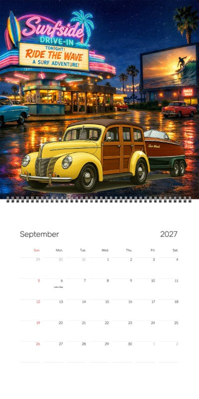 2027 Woodie Neon Calendar 200006-XX