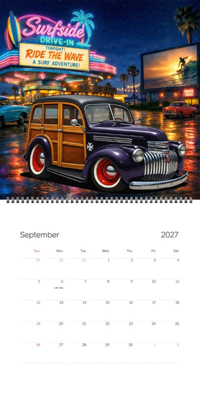 2027 Woodie Neon Calendar 200007-XX