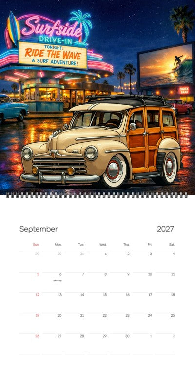 2027 Woodie Neon Calendar 200008-XX