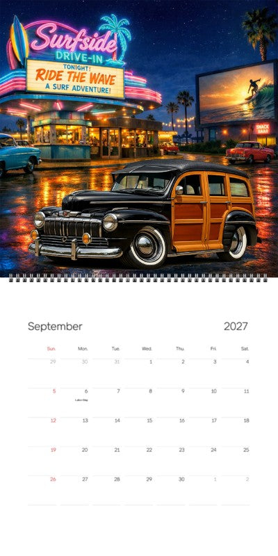 2027 Woodie Neon Calendar 200009-XX