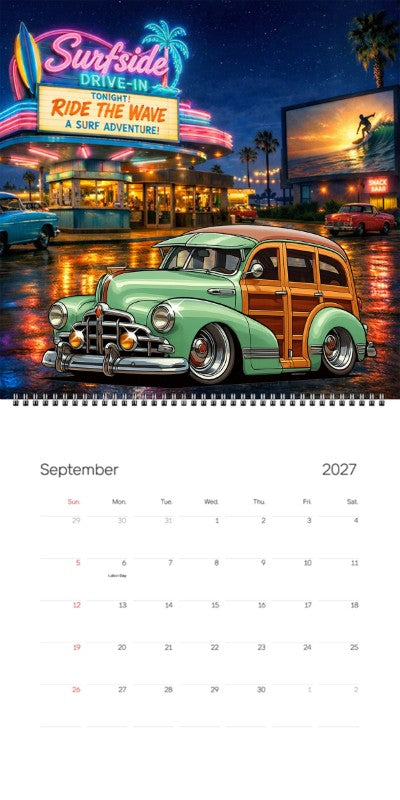 2027 Woodie Neon Calendar 200010-XX