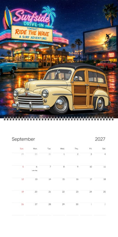 2027 Woodie Neon Calendar 200011-XX