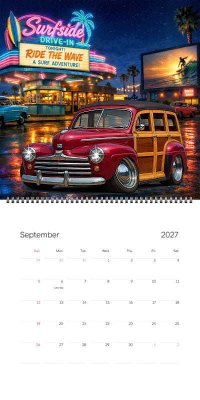 2027 Woodie Neon Calendar 200012-XX