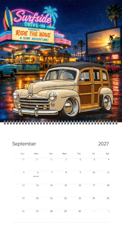 2027 Woodie Neon Calendar 200013-XX