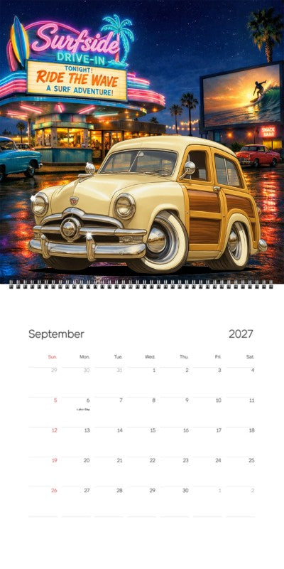 2027 Woodie Neon Calendar 200015-XX