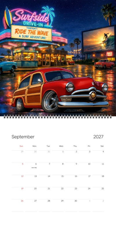 2027 Woodie Neon Calendar 200016-XX