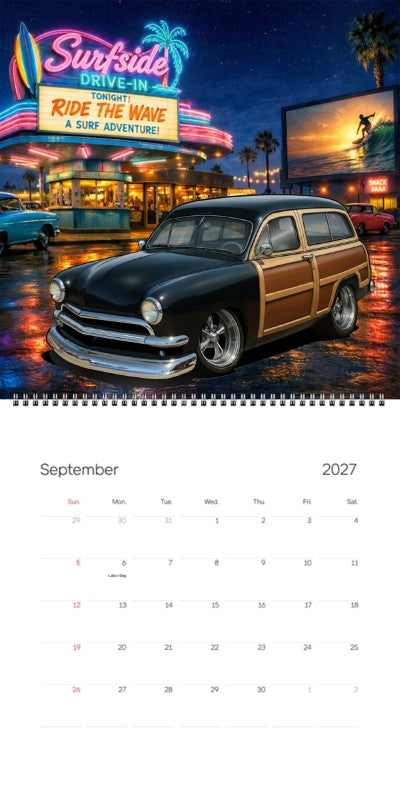 2027 Woodie Neon Calendar 200019-XX