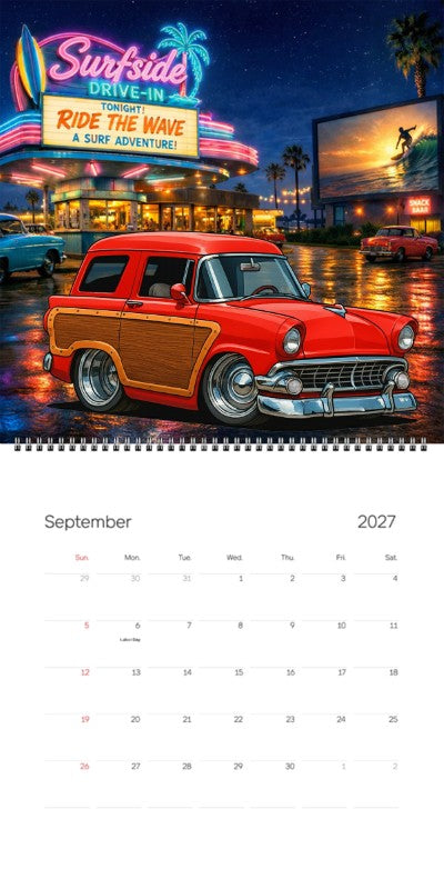 2027 Woodie Neon Calendar 200021-XX