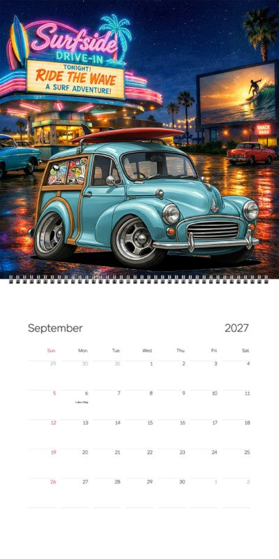 2027 Woodie Neon Calendar 200022-XX