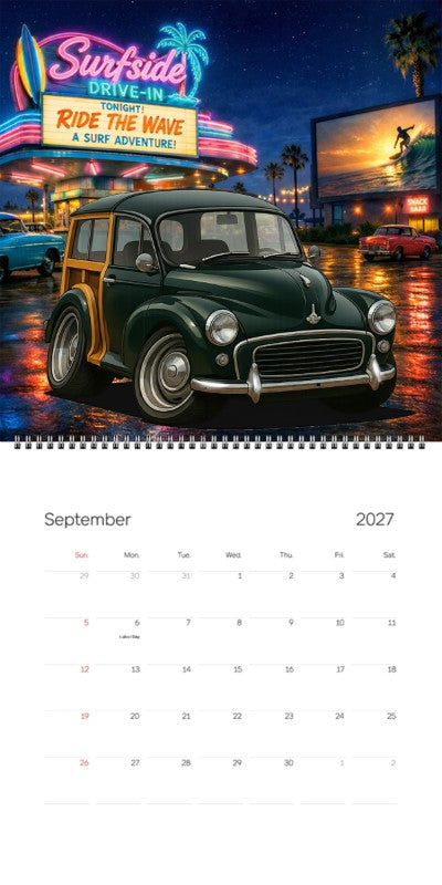 2027 Woodie Neon Calendar 200023-XX