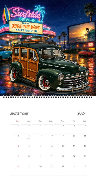 2027 Woodie Neon Calendar 25R667-CA
