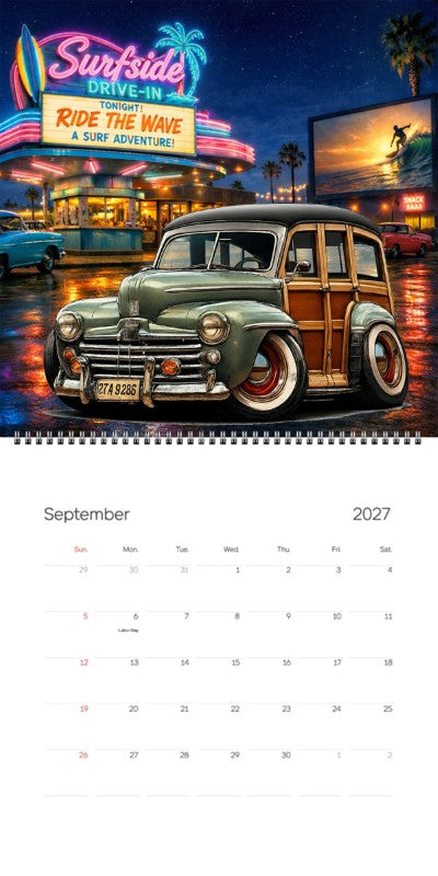 2027 Woodie Neon Calendar 27A9286-CA
