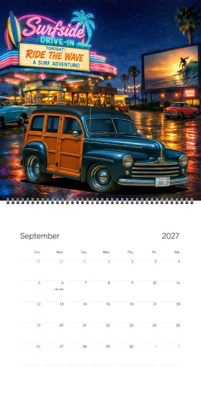 2027 Woodie Neon Calendar 2ABX738-CA