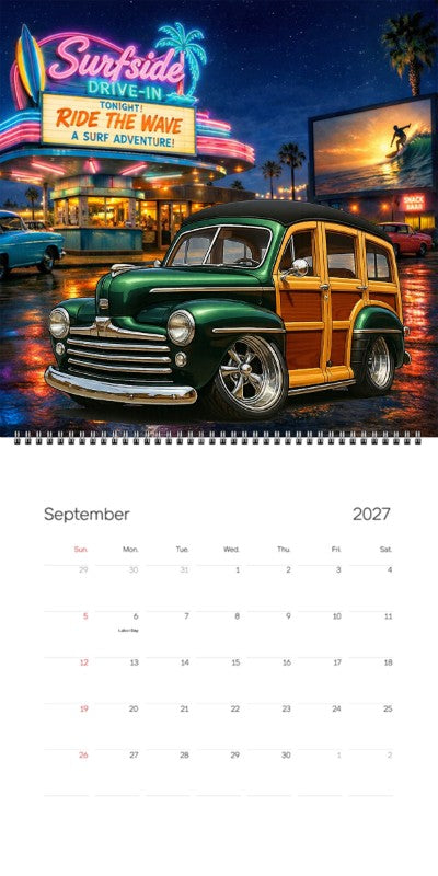 2027 Woodie Neon Calendar 2DSHORE-CA