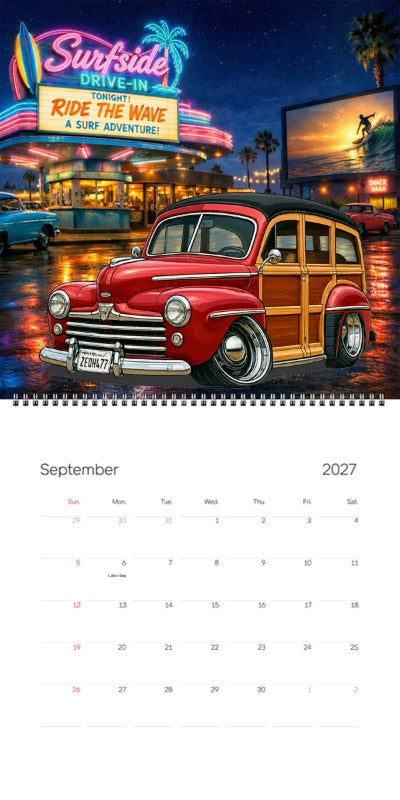 2027 Woodie Neon Calendar 2EQH477-CA