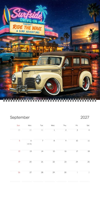 2027 Woodie Neon Calendar 2L14664-CA