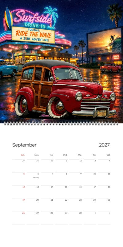 2027 Woodie Neon Calendar 2N2427-CA