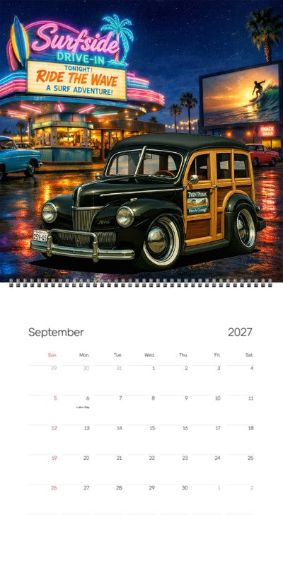 2027 Woodie Neon Calendar 2NTV291-CA