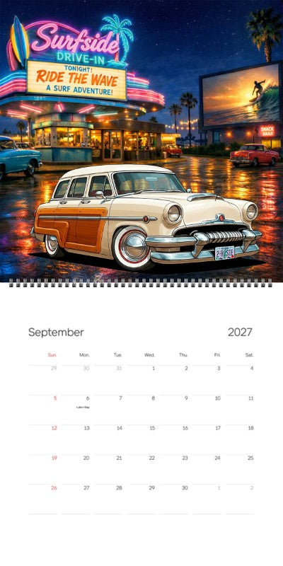 2027 Woodie Neon Calendar 2ROSIE-OR