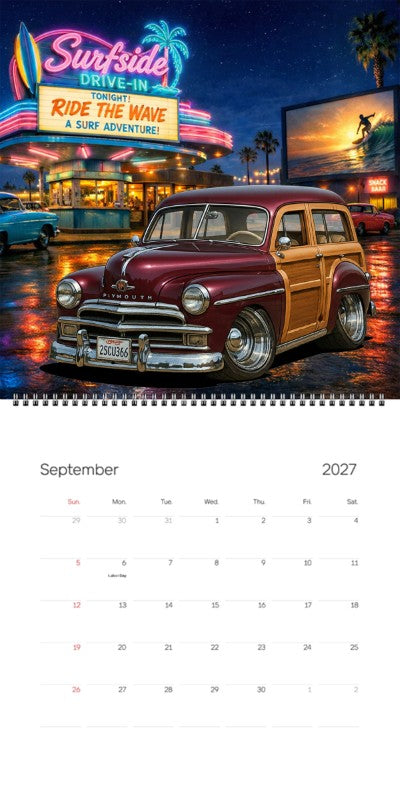 2027 Woodie Neon Calendar 2SCU366-CA
