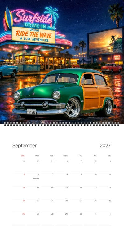 2027 Woodie Neon Calendar 2VRL586-CA