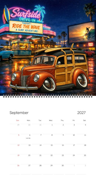 2027 Woodie Neon Calendar 38M242-CA