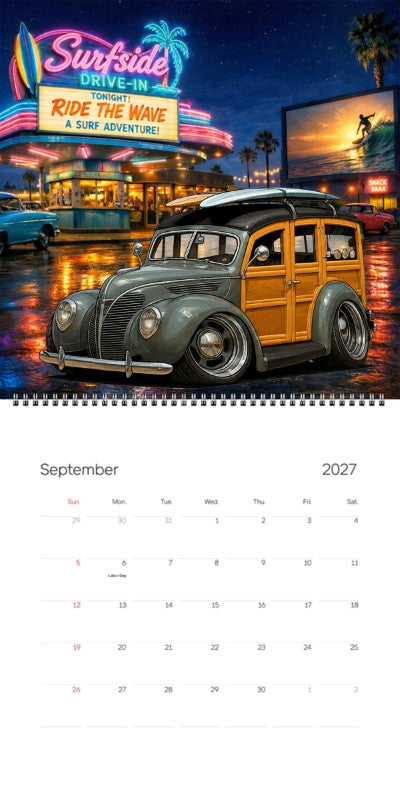 2027 Woodie Neon Calendar 3N4037-CA