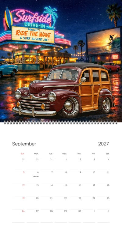 2027 Woodie Neon Calendar 3P3449-CA