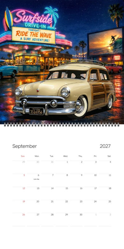 2027 Woodie Neon Calendar 3S16056-CA