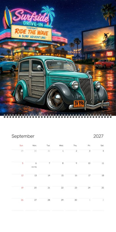 2027 Woodie Neon Calendar 3V996-CA
