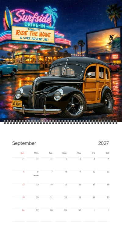 2027 Woodie Neon Calendar 40WOODI-CA