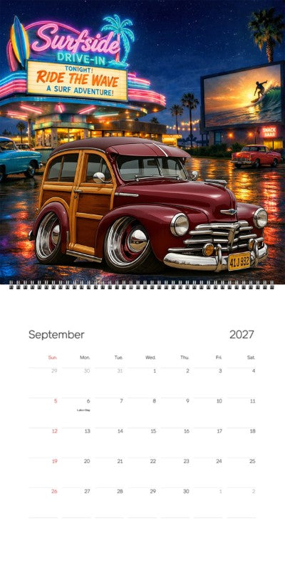 2027 Woodie Neon Calendar 41J992-CA