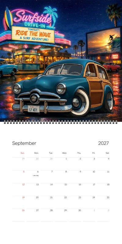 2027 Woodie Neon Calendar 49WDY-CA