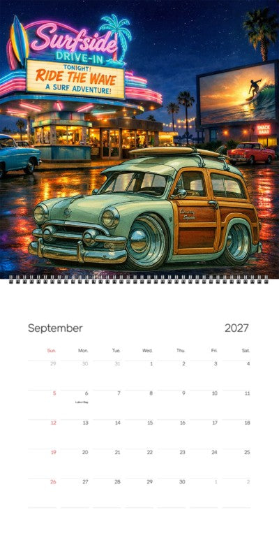 2027 Woodie Neon Calendar 4A41040-CA