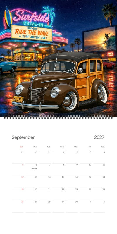 2027 Woodie Neon Calendar 4A8233-CA