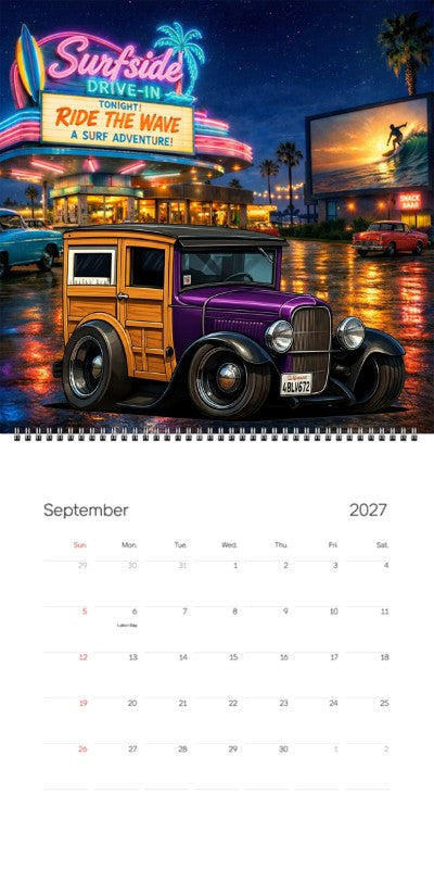 2027 Woodie Neon Calendar 4BLV672-CA