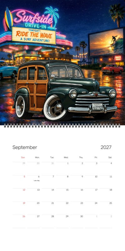 2027 Woodie Neon Calendar 4ERP909-CA