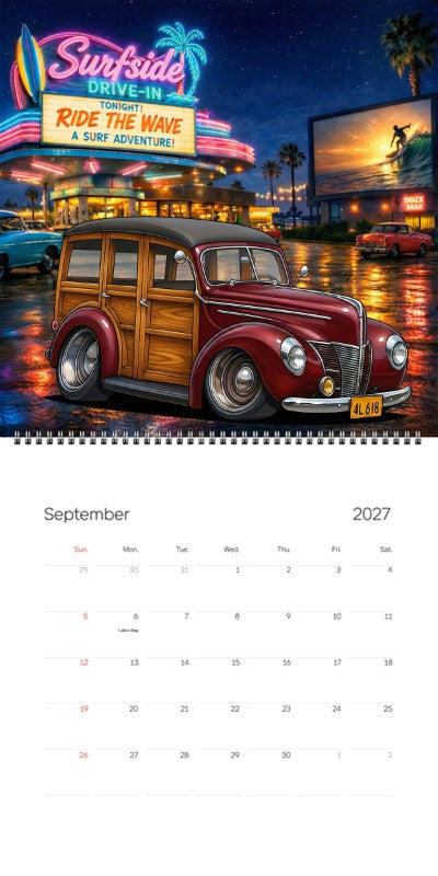 2027 Woodie Neon Calendar 4L618-CA