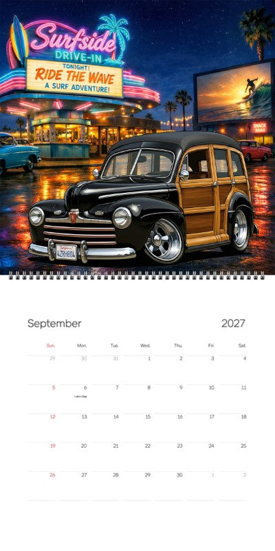 2027 Woodie Neon Calendar 4ZRH804-CA