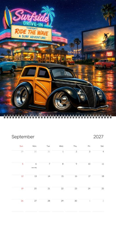 2027 Woodie Neon Calendar 5BIY336-CA
