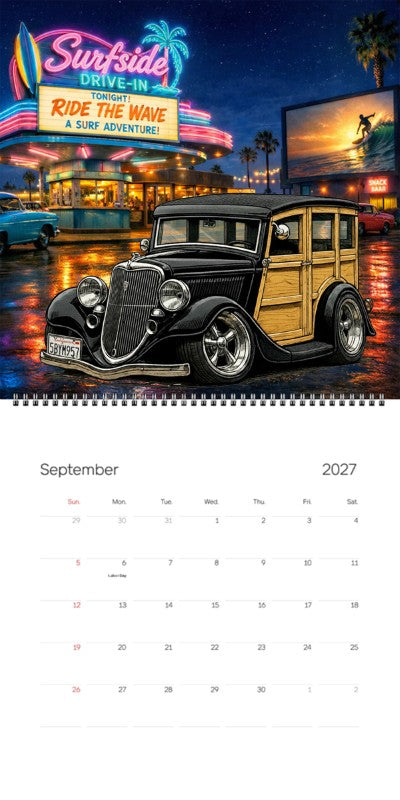 2027 Woodie Neon Calendar 5BYM957-CA