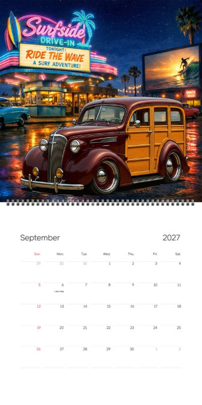 2027 Woodie Neon Calendar 5CZX655-CA