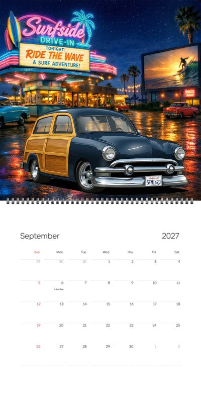 2027 Woodie Neon Calendar 5FML623-CA