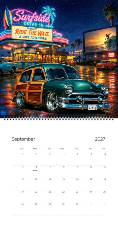 2027 Woodie Neon Calendar 5GFM335-CA