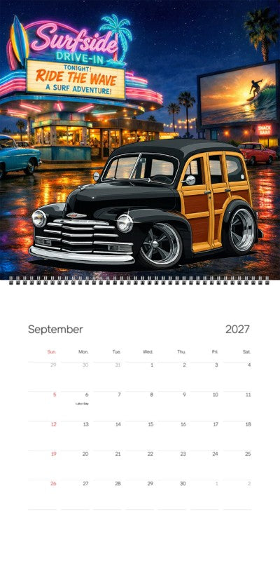 2027 Woodie Neon Calendar 5UKR164-CA